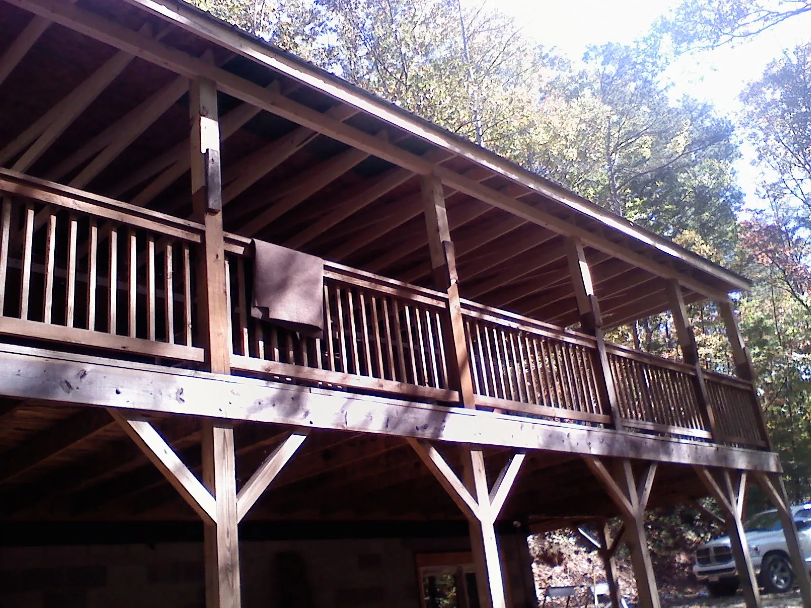 Timber framing under a new elevated porch and deck — Roof Leak Repair in Neshkoro by Roofing Brothers